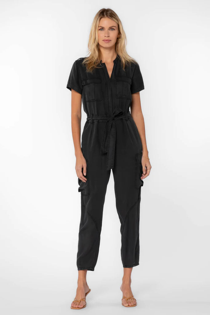 Greyson Black Belted Cargo Pocket Jumpsuit 