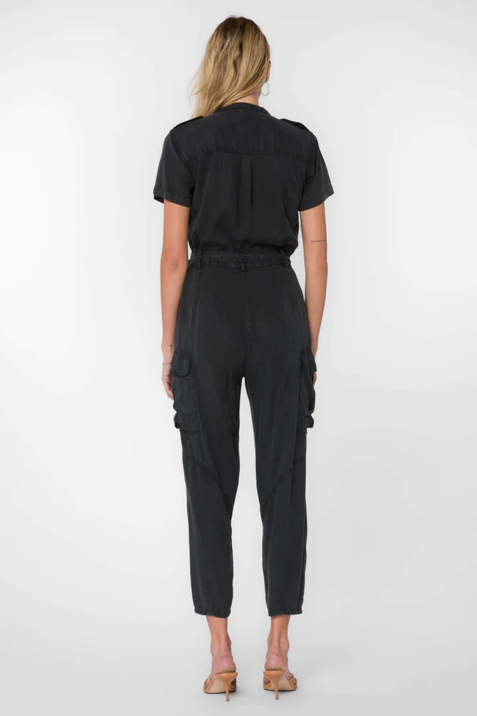 Greyson Black Belted Cargo Pocket Jumpsuit 