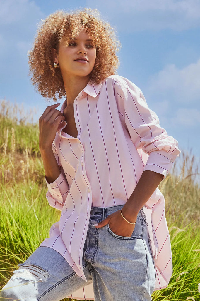 Westerly Pink Broad Stripe Button Down Shirt