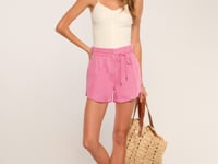 Women's Pink Linen Short.