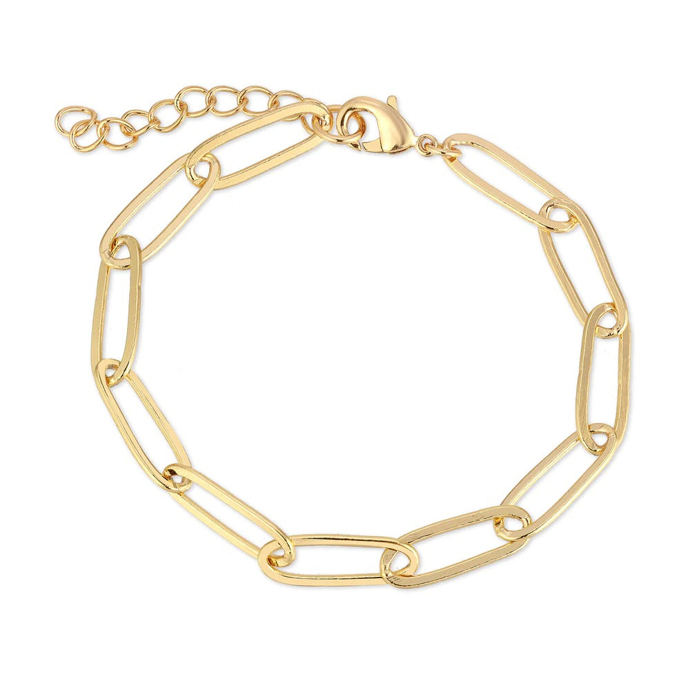 Chunky Monaco Bracelet. Featuring 14K gold filled dainty drawn cable link, the Chunky Monaco Bracelet is a perfect staple piece to wear with our Chloe Bracelet. 14K Gold Filled 6" chain length + 1" extender